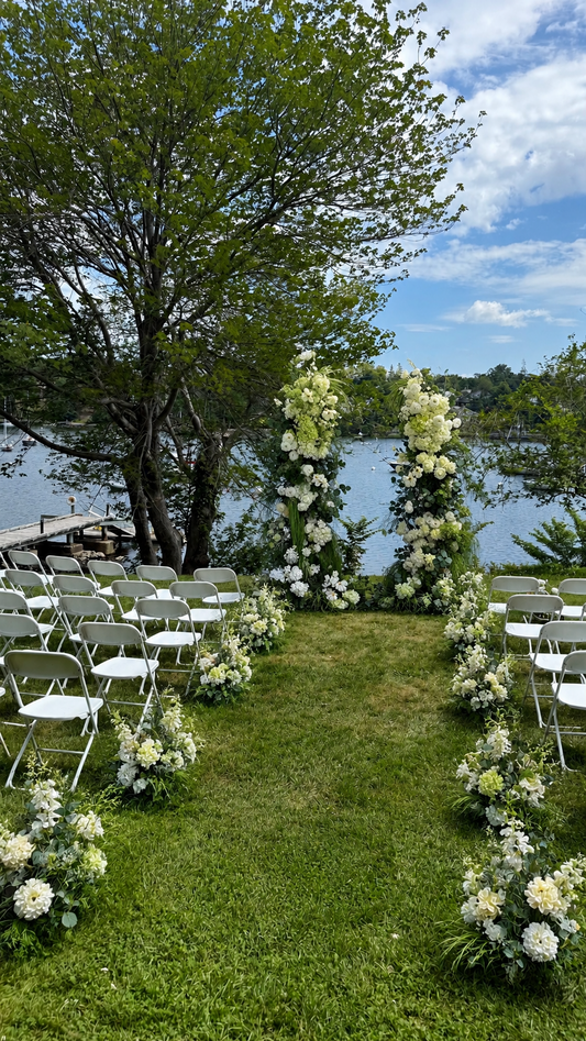Rental - White and Green Wedding Arch