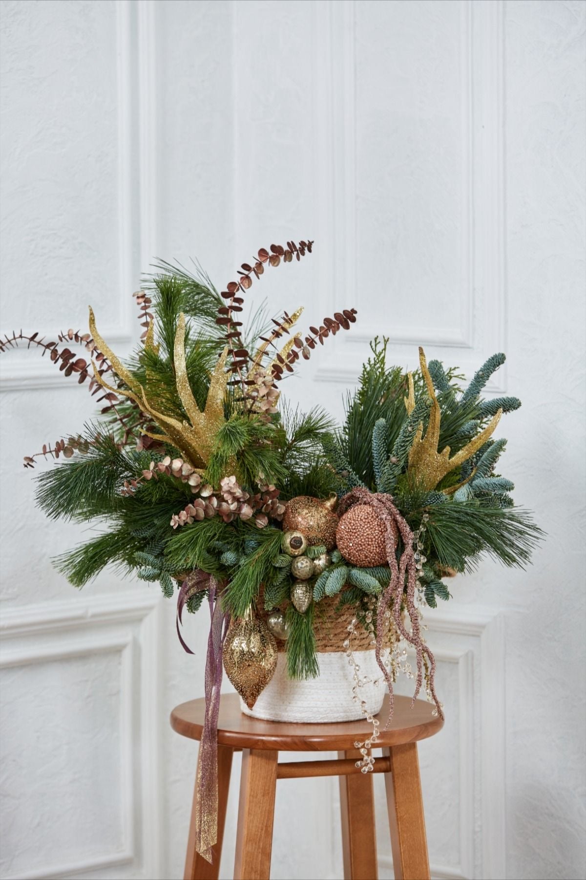 Christmas Fresh Winer Greens Tall Arrangement